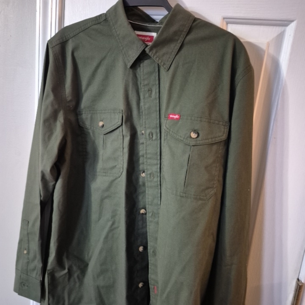 Wrangler Olive Green Work Shirt Size M